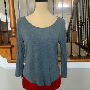 Madewell blue 3/4 sleeves Tshirt top size small